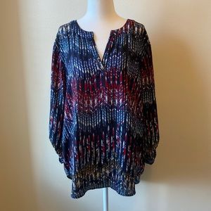 Cato XL Abstract Lightweight Longsleeves Blouse